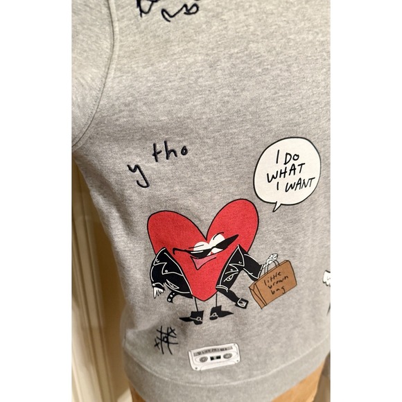 Bloomingdale's Bloomie's XS Novelty Gray Embroidered Graphics Sweatshirt - Picture 6 of 9